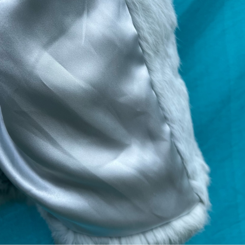 Bebe Real Rabbit Fur Blue Jacket - Picture 7 of 10